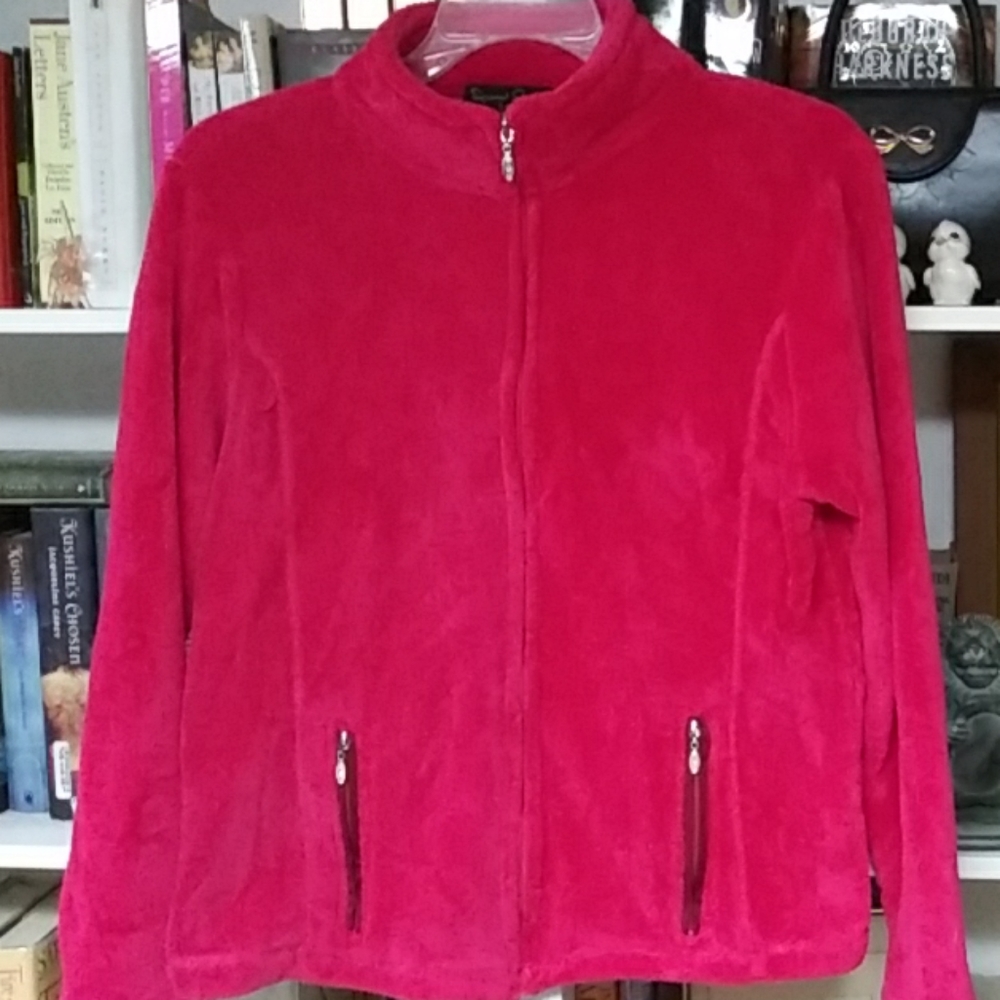 French Laundry Fuchsia Fleece Jacket Size Large